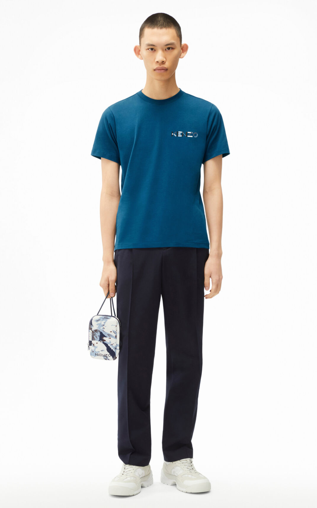 T Shirt Kenzo Homme The Hiver Capsule Logo Multicolour Bleu PGKHJ-5817